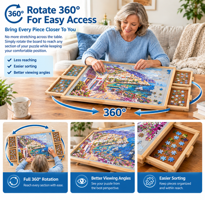 🧩 PuzzleMate™ 2-in-1 Rotating & Tilting Puzzle Board