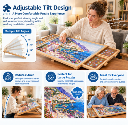 🧩 PuzzleMate™ 2-in-1 Rotating & Tilting Puzzle Board