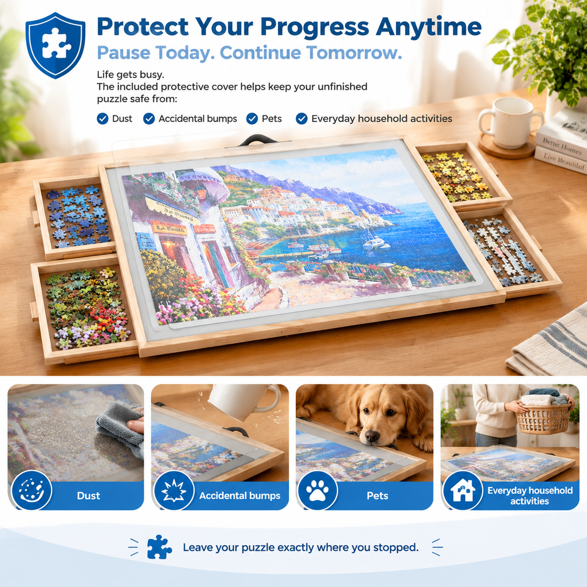 🧩 PuzzleMate™ 2-in-1 Rotating & Tilting Puzzle Board