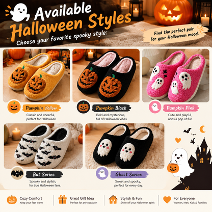 🎃 Cozy Halloween Pumpkin Slippers